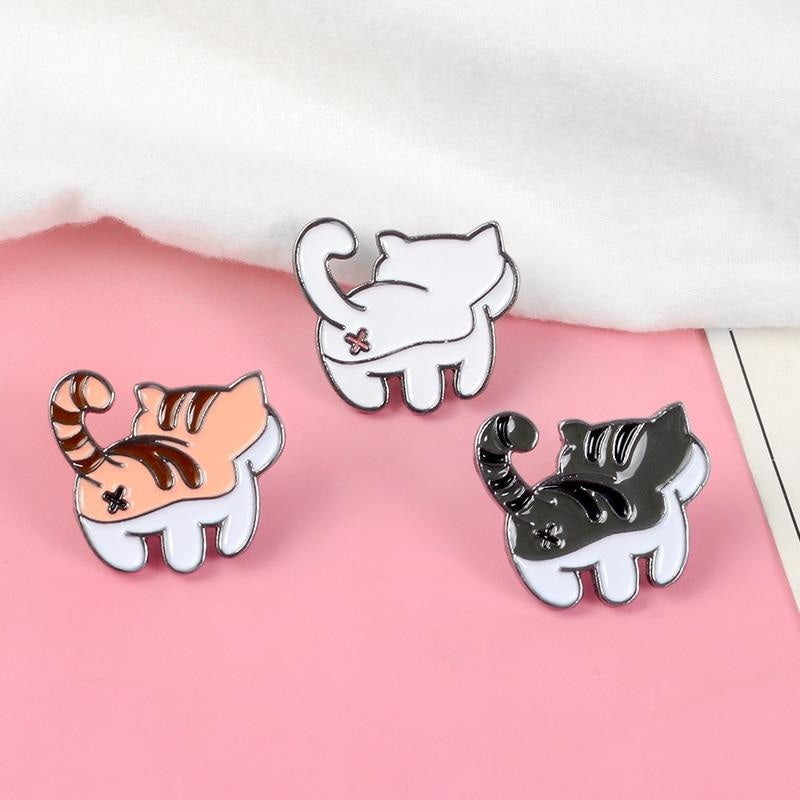 Kitten Bum Enamel Pins - Full Set Of 3 (Save $7)