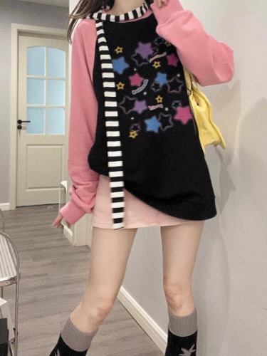Starry Pastel Goth Sweater - XL