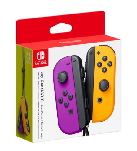 Nintendo Switch Left and Right Joy-Con Controllers - Neon Purple/Neon Orange