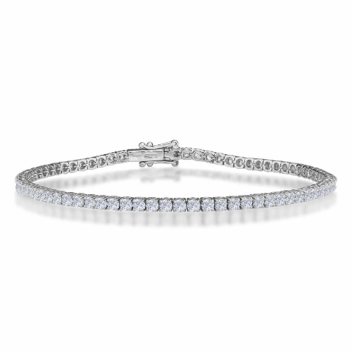 Real Diamond Tennis Bracelet - 14K White Gold / 5 Carat Tennis Bracelet / 6.5"