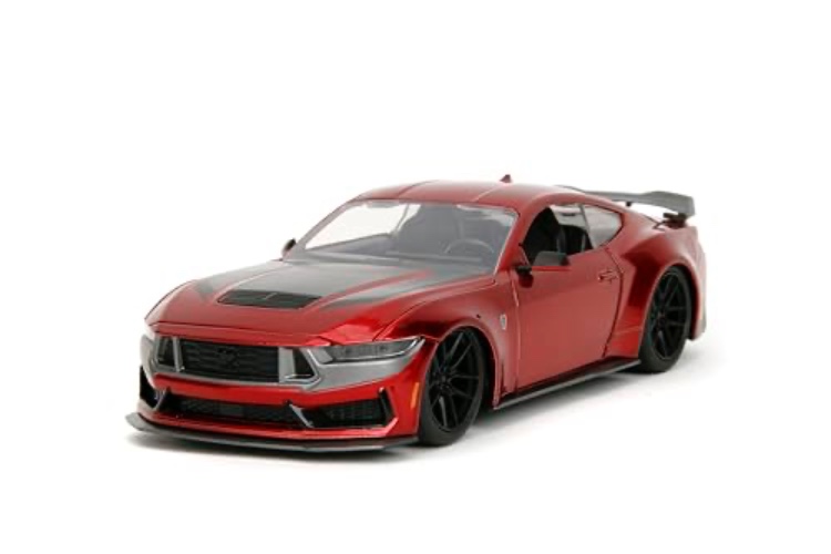Big Time Muscle 1:24 2024 Ford Mustang GT Dark Horse Die-Cast Car, Toys for Kids and Adults(Candy Red)
