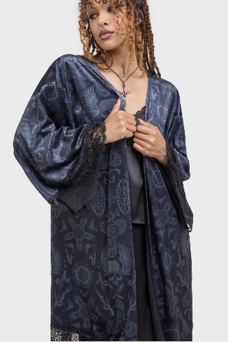 Half Vamp Kimono - L / Black/Grey / 93% Polyester 7% Elastane