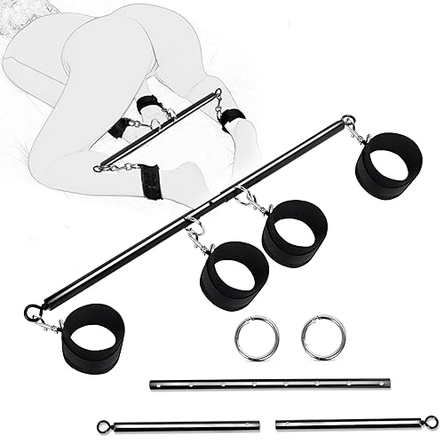 BDSM Bondage Restraints Couples Sex Toys, Bondage Restraints BDSM Toys with Adjustable Handcuffs, Spreader Bar Sex Adult Couple Toys, Sex Restraint Bondage Toys - Restraint Kit-black