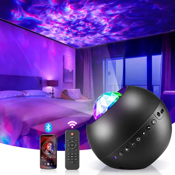 Galaxy Projector Light for Bedroom,White Noise Night Light Projector, Remote Projector Light,Bluetooth Music Galaxy Light Led Projector Room Decor,Ceiling Projector Light for Kids Adult Birthday Gifts