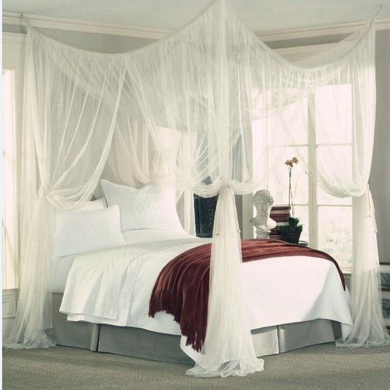 Square Bed Canopy - White