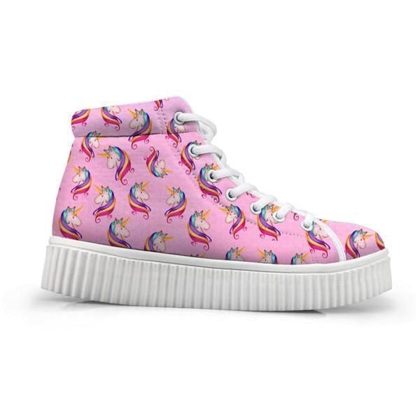Unicorn Wedge High Tops (Many Colors) - Pink Unicorn / 7