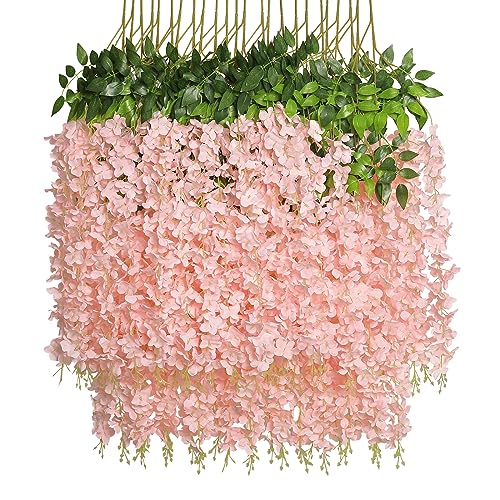 Wisteria Hanging Flowers 24 Pack