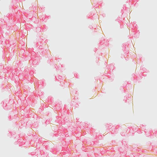 Artificial Silk Cherry Blossom Vine, 2 Pack Pink