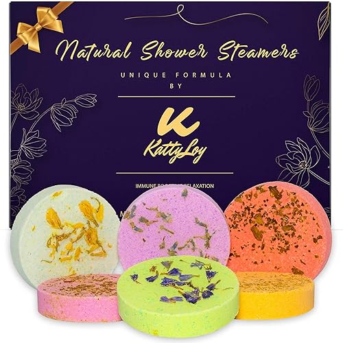 Katty Loy - Natural Shower Steamers Bath Bombs Fizzer Set - Luxury Home Spa - Gift for Women Her Girl Girlfriend Mum Nan Wife - Lavender Rose Mint - Novelty Birthday Present Christmas Stocking Filler