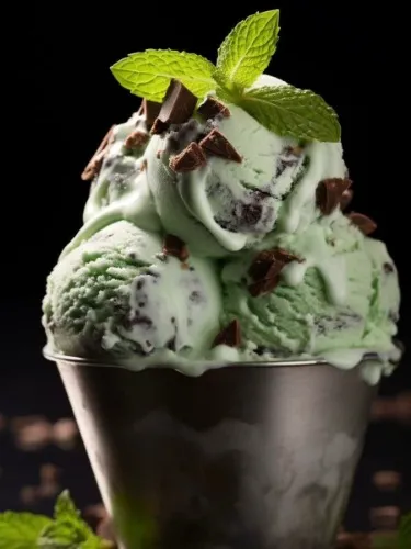 Mint Chocolate Chip Ice Cream $10