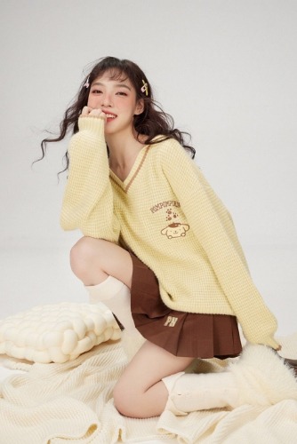 Kawaii Prepstar Sailor Pullover Sweater - Pom Pom Purin / S 40-45KG