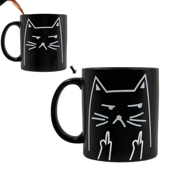 Funny Coffee Mug, Cat Mug, with Quotes “I Do What I Want”, Heat Sensitive Mug, Cat Lover Color Changing Cup, Onebttl-Neko