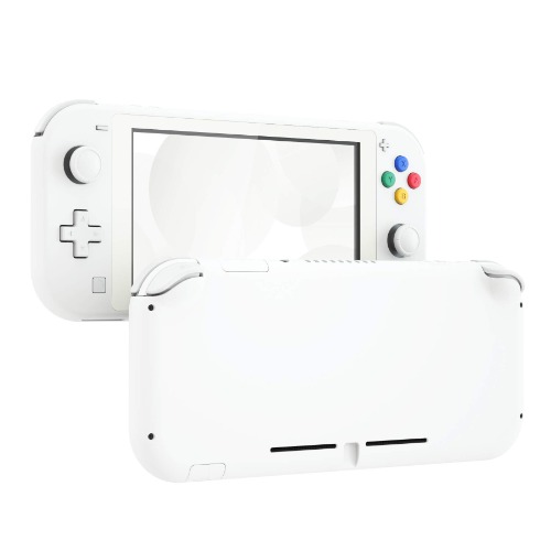 eXtremeRate Soft Touch White DIY Replacement Shell for Nintendo Switch Lite, NSL Handheld Controller Housing w/ Screen Protector, Custom Case Cover for Nintendo Switch Lite - White