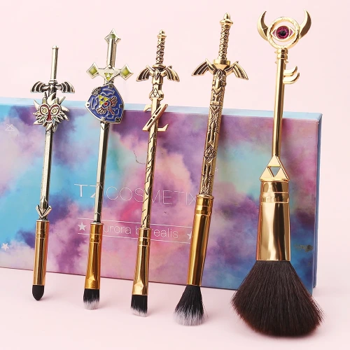5 teile/satz die Legende von Zelda Make-up Pinsel Power Lidschatten Highlight Pinsel Frauen Beauty Tool Mädchen Cosplay Requisiten - AliExpress 