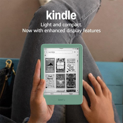 New Amazon Kindle (2024 release) - Lightest and most compact Kindle, with glare-free display, faster page turns, adjustable front light, and long battery life - Green - Matcha