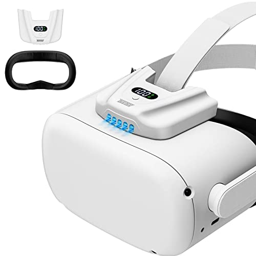 NVNV VR Fan for Oculus Quest 2,Anti-fogging Air Circulation Cooler Fan with Facial Interface,Sweat-Proof Face Cover,VR Accessories for Quest 2, Suitable for Fitness,Workout & Intense VR Games,White - Off-white