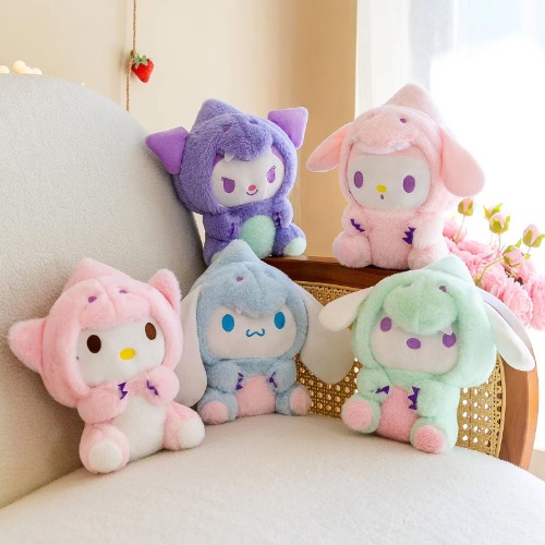 5 PCS Kuromi Plush, My Melody Plush, Cinnamoroll Plush, Hello Kitty Plushies, Pompompurin Plush, Cartoon Stuffed Animals Plush Figure Toy 8 Inch