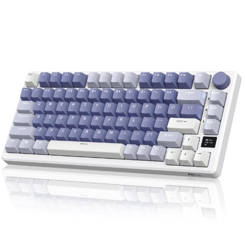 RK ROYAL KLUDGE M75 Mechanical Keyboard, 2.4GHz Wireless/Bluetooth/USB-C Wired Gaming Keyboard 75% Layout 81 Keys with OLED Smart Display & Knob, RGB Backlight Hot-Swappable Fast Silver Switch - Hot Swap Silver Switch $129.99