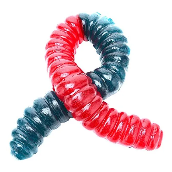 The Original World's Largest Gummy Worm - Cherry/Blue Raspberry - Approximately 3 Pounds - Blue Raspberry,Cherry