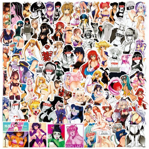 100 st Hentai Waifu sexiga flickklistermärken anime-klistermärken manga söta Loli kvinnor kvinna dekaler för bärbar dator hydroflaska bil stötfångare motorcykel gitarr skateboard bagage vattentäta