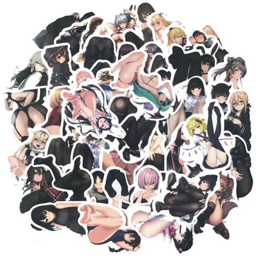 TOSSPER 50 stycken vuxna anime sexig Hentai klistermärke pack ingen upprepning flicka fot klistermärke gör-det-själv skateboard laptop gitarrfodral motorcykel cykel klistermärke förpackning