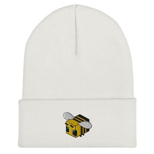 Minecraft Bee | Cuffed Beanie | Minecraft - White