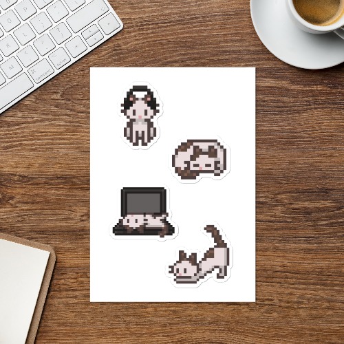 Chilaquiles Kitty Gamer | Sticker sheet | Cozy Gamer