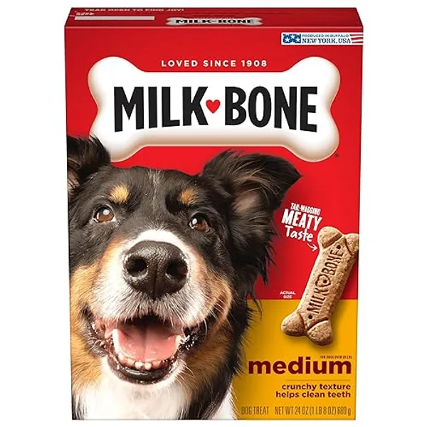 Milk-Bone Original Dog Treats for Medium Dogs, 24 Ounce, Crunchy Biscuit Helps Clean Teeth - Medium - 24 Ounce (Pack of 1)