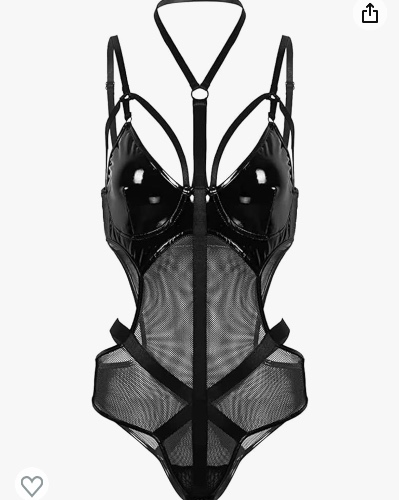 Latex lingerie wet look suit 🖤