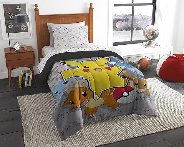 Northwest Pokemon Bed in a Bag Set, Twin, Battle Squad - Battle Squad - Twin