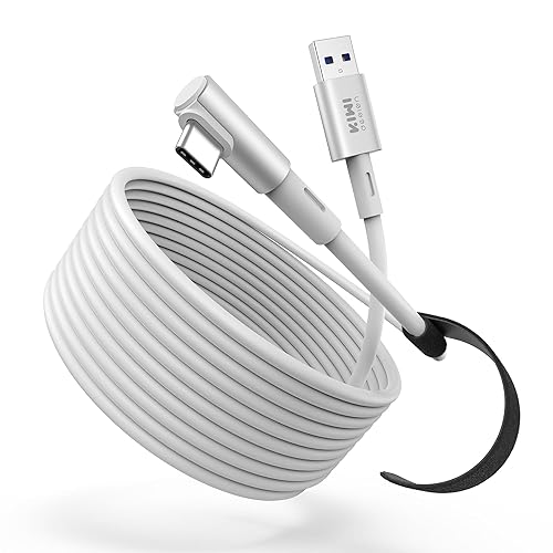 KIWI design 20FT Link Cable Compatible with Oculus/Meta Quest 3S Accessories, and Quest 3/2/Pro/Pico 4, USB3.0 Link Cable with 5Gbps Super Speed - 20FT - White