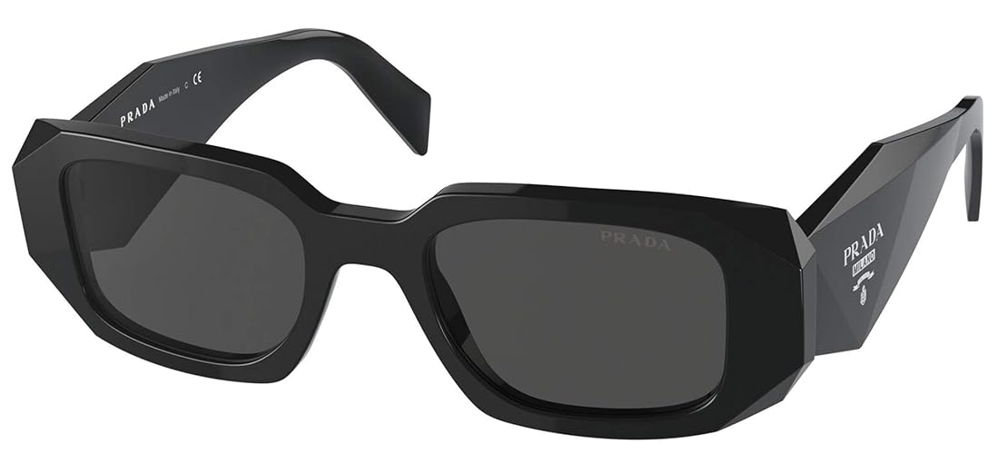 Prada Women's 0PR 17W Sunglasses, Black/Dark Grey, 49