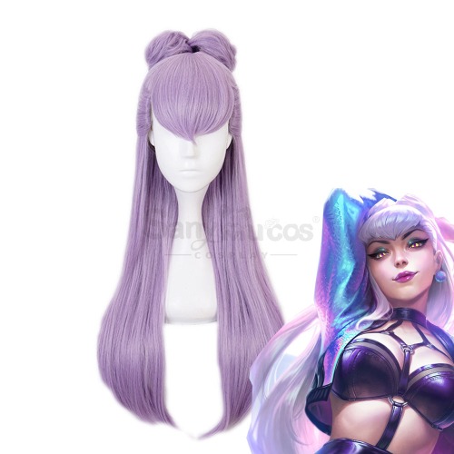 【In Stock】Game League of Legends Cosplay K/DA Evelynn Cosplay Wig Long Pink Grey Cosplay Wig
