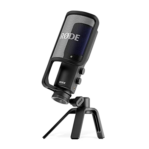 RØDE NT-USB+ Professional-Grade USB Condenser Microphone For Recording Studio Quality Audio Directly To A Computer Or Mobile Device, Black - NT-USB+ - Black