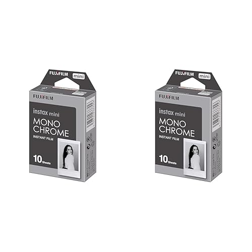 Fujifilm Instax Mini Monochrome Film - 10 Exposures (Pack of 2) - 10 Count (Pack of 2)