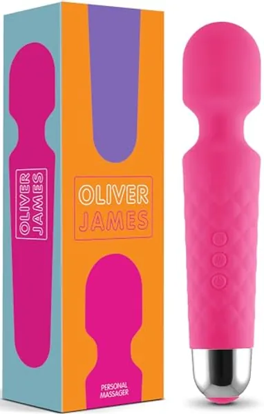 Vibrator by Oliver James - Powerful Wand Massager for Women - Wireless Handheld Water-Resistant Dildos - 20 Vibration Modes & 8 Speeds - Adult Sex Toys for Men and Women, Anal Dildo, Vibrators (Pink)