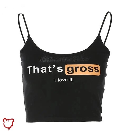 Disgusting Black Crop Top - Black / S