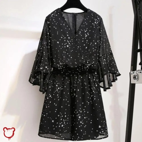 Galactic Black Star Plus Romper - black / S
