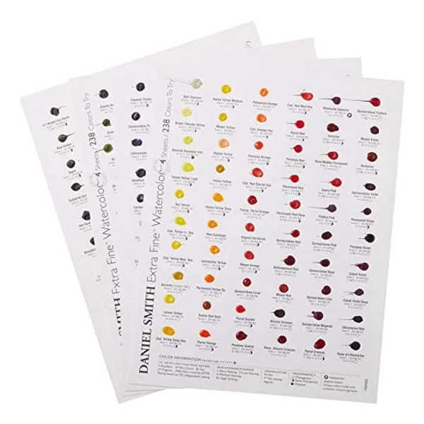 
                            DANIEL SMITH 238 Watercolor Dot Color Chart, 4 Sheets, 1900482, 4 Count (Pack of 1)
                        