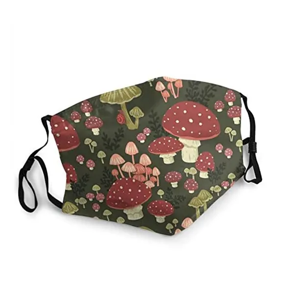 
                            Unisex Adjustable Ear Loops Face Mask, Watercolor Mushrooms Washable Reusable Balaclava Anti-Dust Mouth Cover Bandanas for Outdoor Home
                        