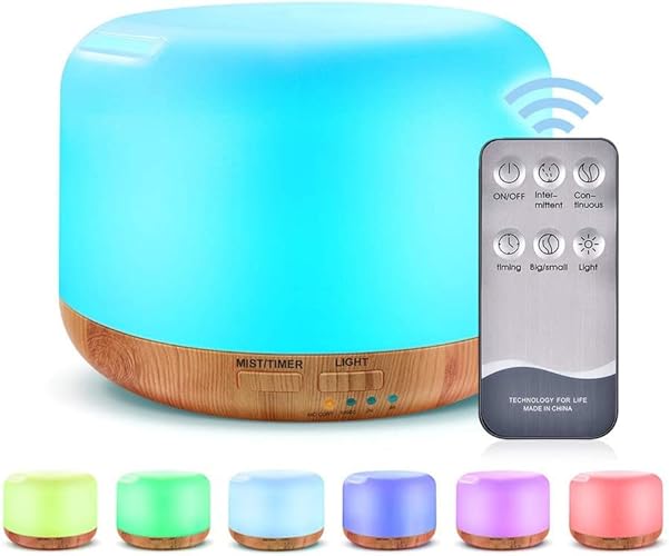 300ML Essential Oil Diffuser,Ultrasonic Humidifier Aromatherapy Diffuser with 7 Colors LED Aromatherapy Lights for Home, Yoga, Office, SPA, Bedroom (300ML) Yellow - Yellow