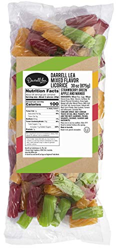 Darrell Lea Australian Licorice, Green Apple Twist Flavor, 30 Ounce Bulk Bag (1-Pack) | Non-GMO, No Palm Oil, No High Fructose Corn Syrup | Soft & Chewy Licorice Candy, Made in Australia