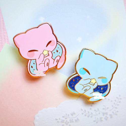 Mysterious Cutie Hard Enamel Pins - Set of Both / [A Grade] / Locking Clasp