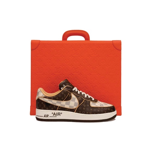 Louis Vuitton Nike Air Force 1 Low Monogram Brown Damier Azur | BROWN / 7.5
