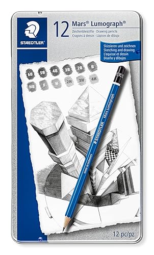 Staedtler Pencil Mars Lumograph, 12 Pieces Set (100 G12) - 12 count (Pack of 1)