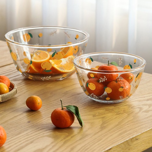 Orange Themed Glass Bowl from Apollo Box