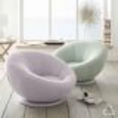 Chenille Washed Lilac Groovy Swivel Chair | Pottery Barn Teen
