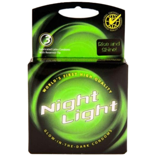 Glow-in-the-Dark Condoms by Night Light - 3-Pack