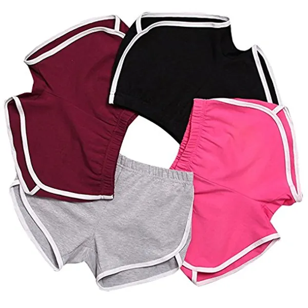 Minetom Femme Short De Sport Pantalon Court Casual Yoga Mode Plage 4 Couleurs Hot Pants Été Jogging Élastique Doux Respirant