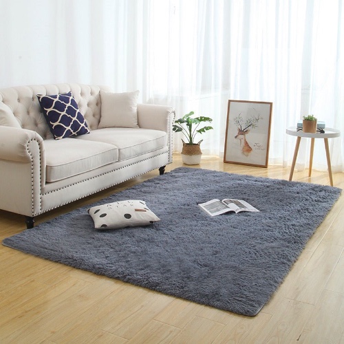 Soft Shaggy Living Room Rug - Gray / 55" x 78" (140x200cm)